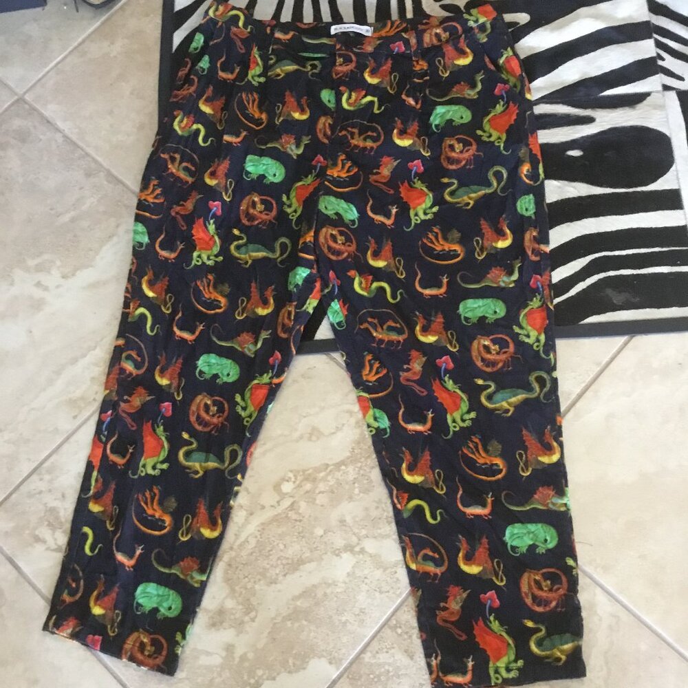 Dangerfield Dragon print corduroy pants size 20 AU New